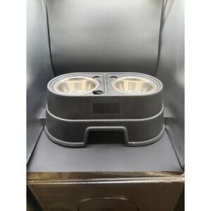 Comfort Diner Elevated Dog Food Dish – 6.5” Bowls, 8” Tall Riser – Used